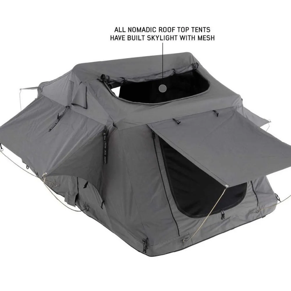 HD Nomadic 3 Standard Soft Shell Roof Top Tent, Grey Body & Green Rainfly